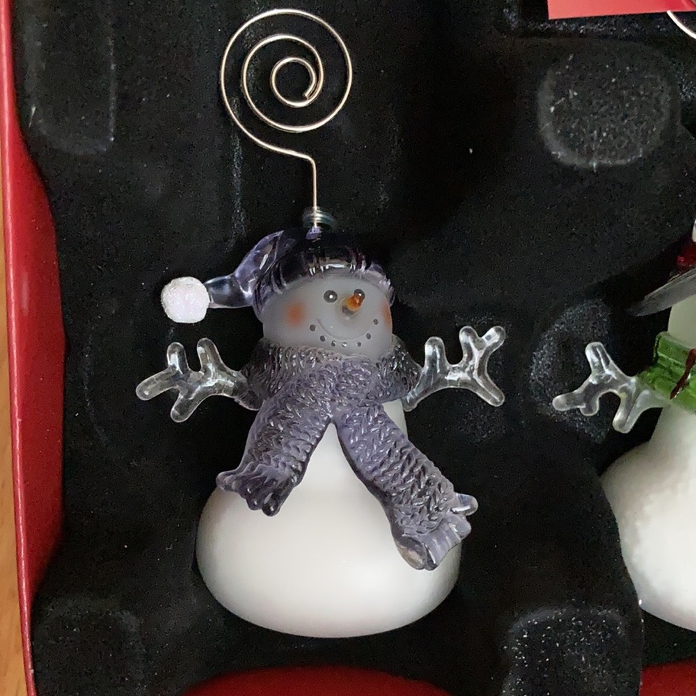 St Nicholas Square Snowman photo holders - set of 3 -original packaging - Picture 2 of 7